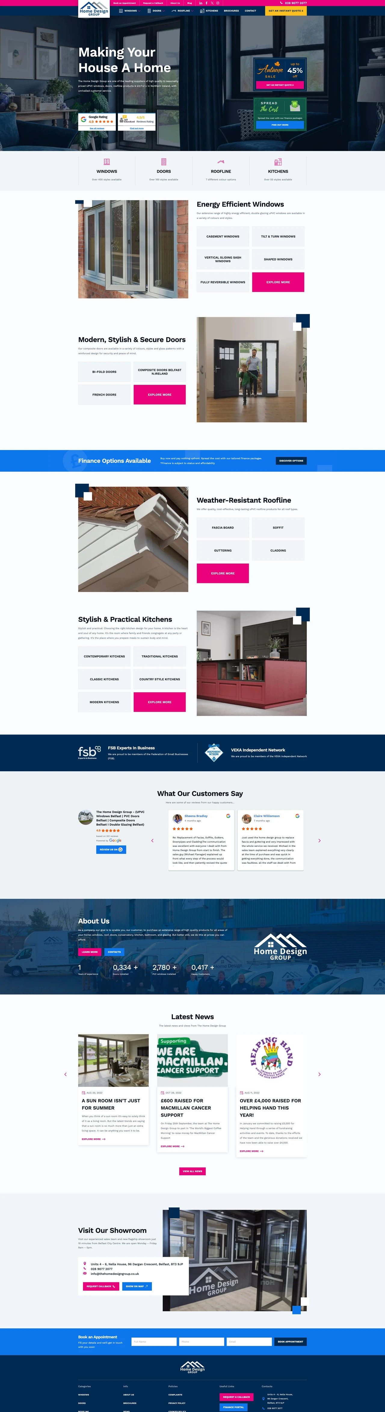 The Home Design Group website, full-page screenshot 2