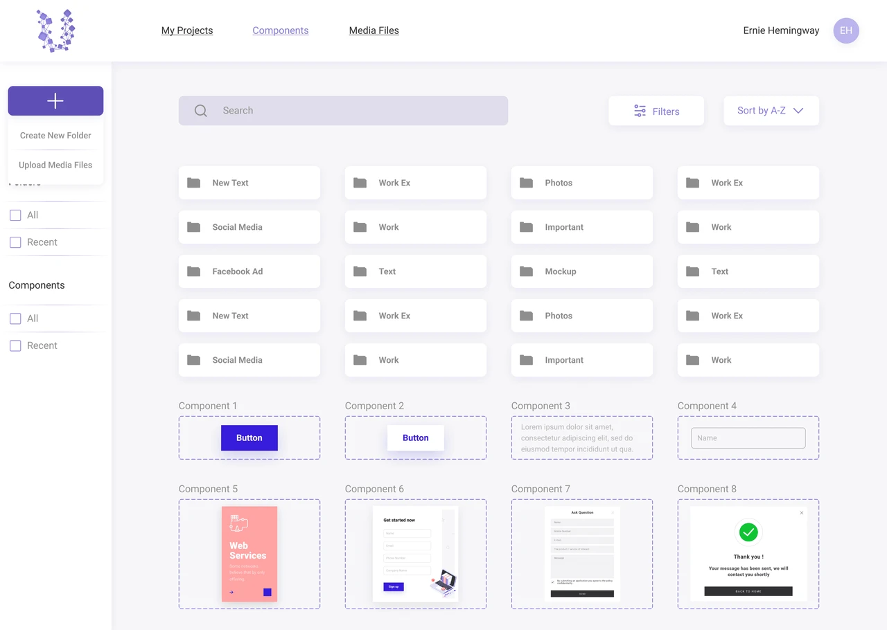 Website builder website, full-page screenshot 1
